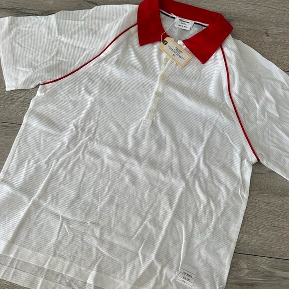 Thom Browne Men's White and Red Polo-shirts - Picture 1 of 3